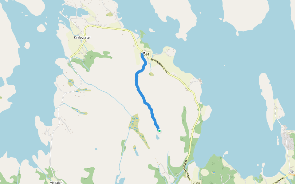 Tursti til Liafjellet walking route map in Vik