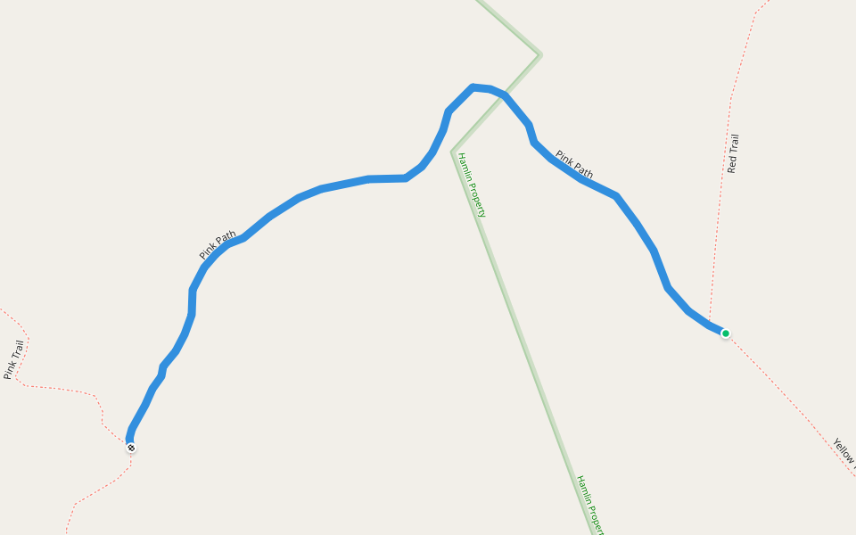 Pink Path walking route map in Meredith