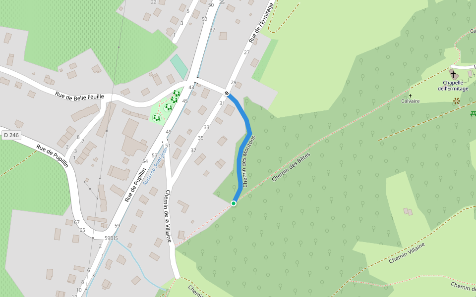 Chemin des Moutons walking route map in Arbois