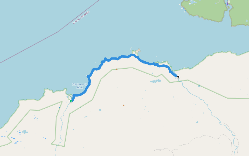North Coast Trail walking route map in Holberg