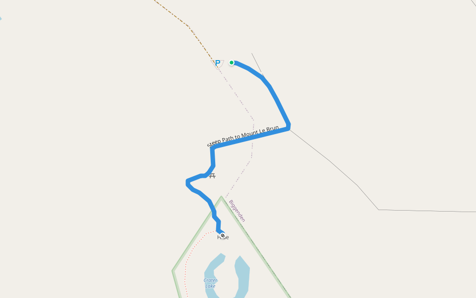 Steep Path to Mount Le Brun walking route map in Coalstoun Lakes