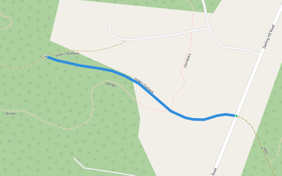 Violet's Outback walking route map in Lyndon