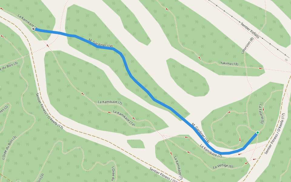 M. Gardiner (14) walking route map in Rigaud