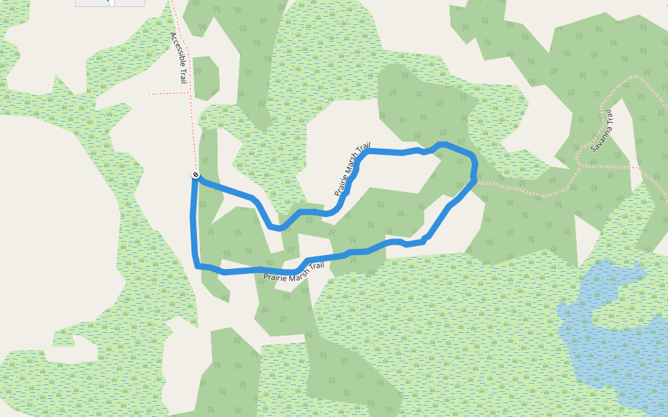 Prairie Marsh Trail walking route map in Schererville