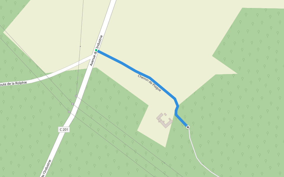 Chemin de Plagué walking route map in Coulounieix-Chamiers