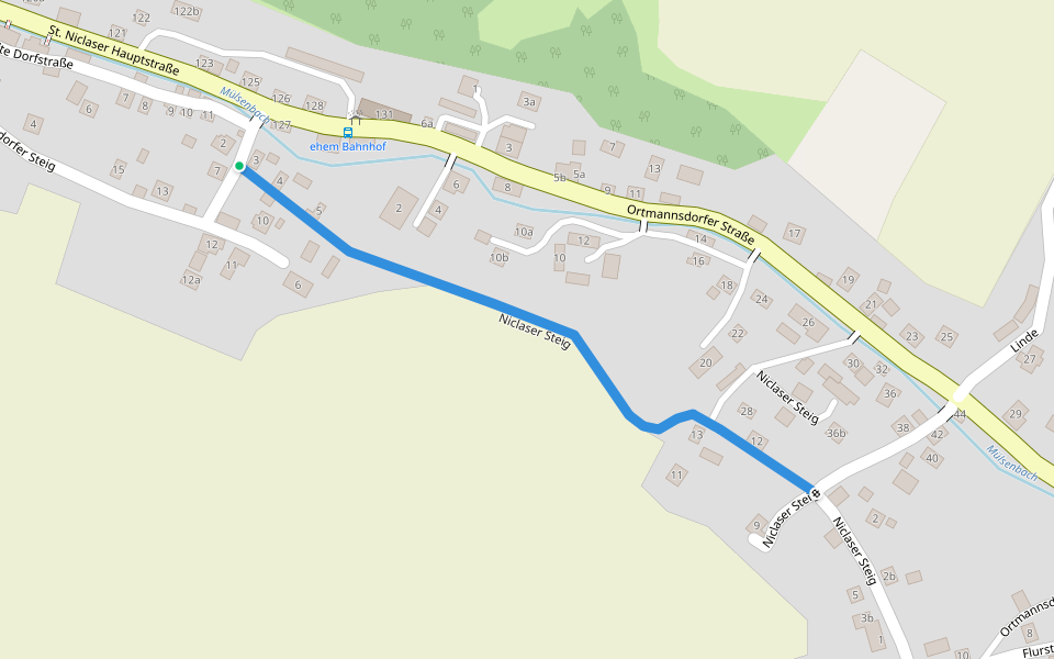 Niclaser Steig walking route map in Mülsen