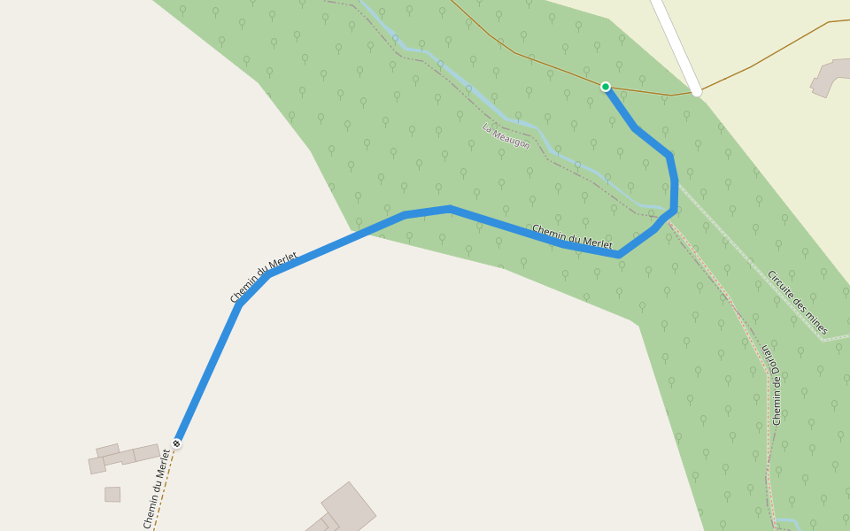 Chemin du Merlet walking route map in Trémuson