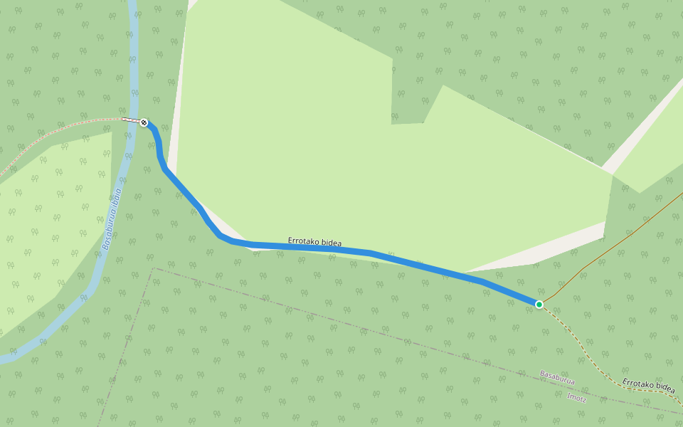 Errotako bidea walking route map in Ihaben