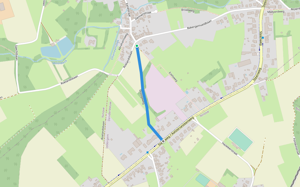 Droogeweg walking route map in Denderleeuw