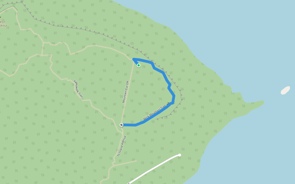 Mink Mountain Trail walking route map in Neebing