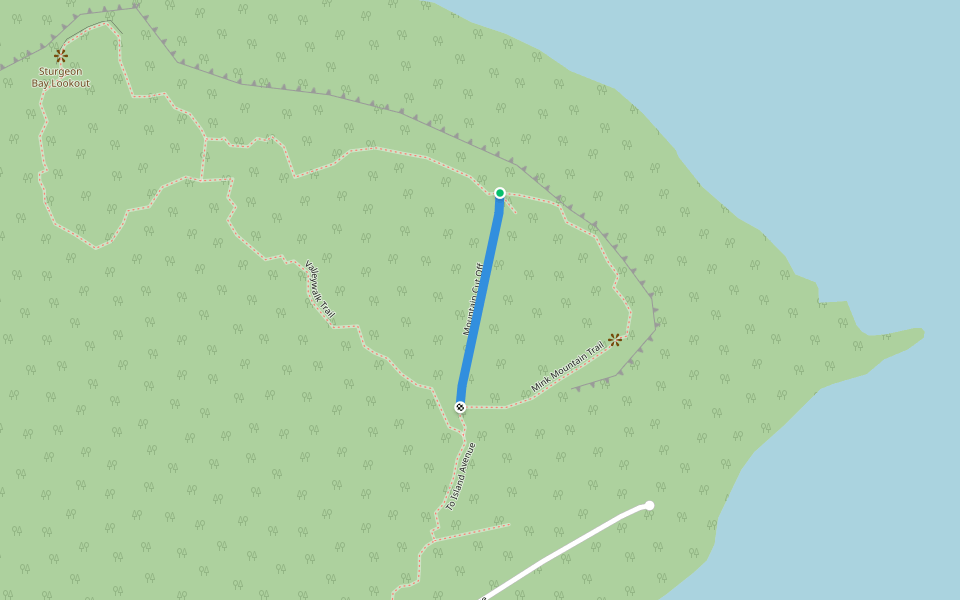 Mountain Cut Off walking route map in Neebing