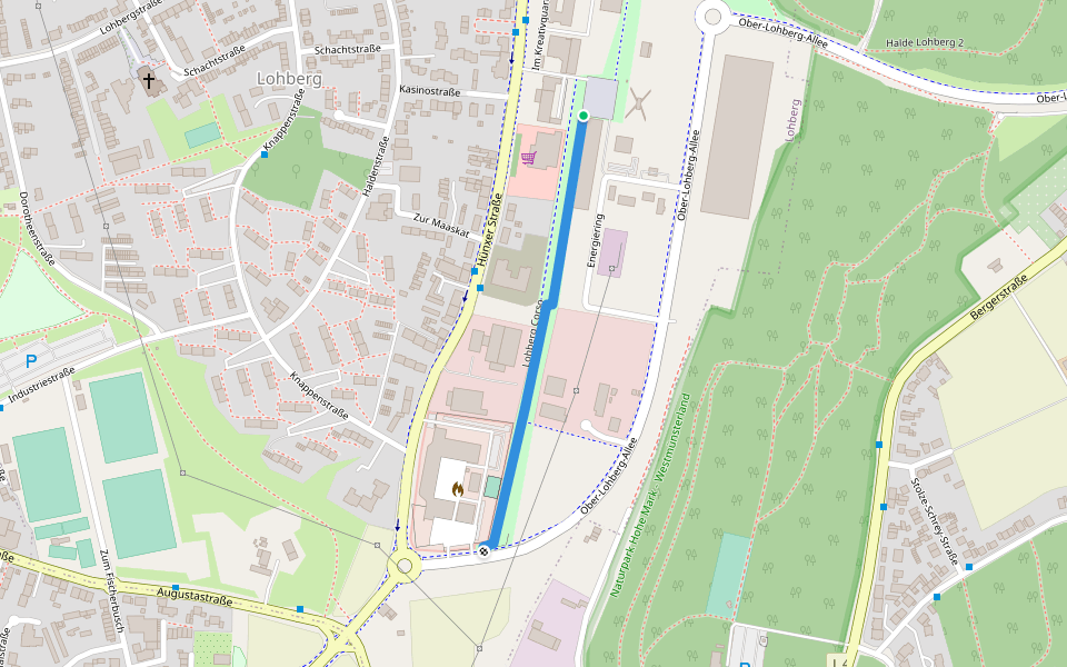 Lohberg Corso walking route map in Dinslaken