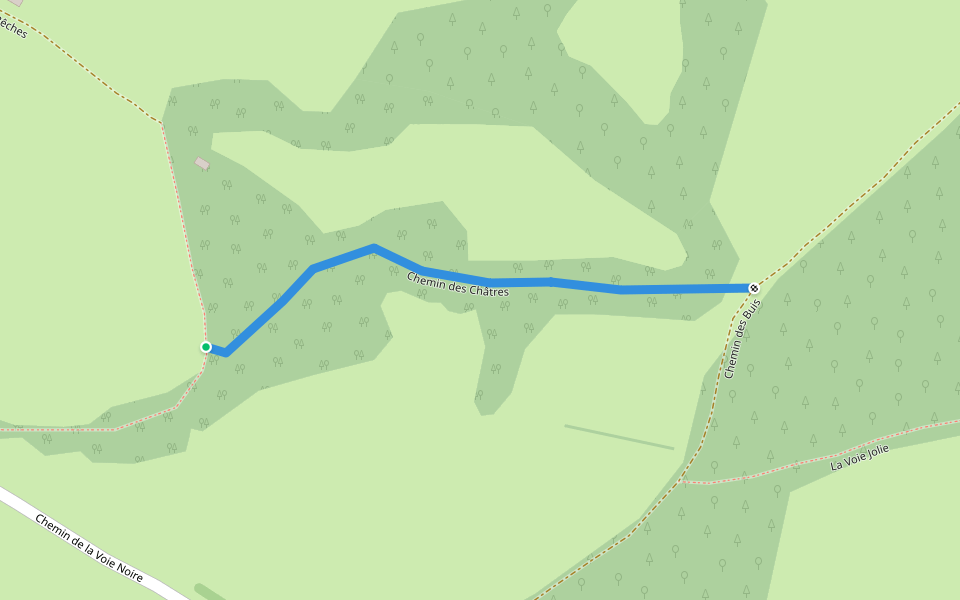 Chemin des Châtres walking route map in La Souterraine