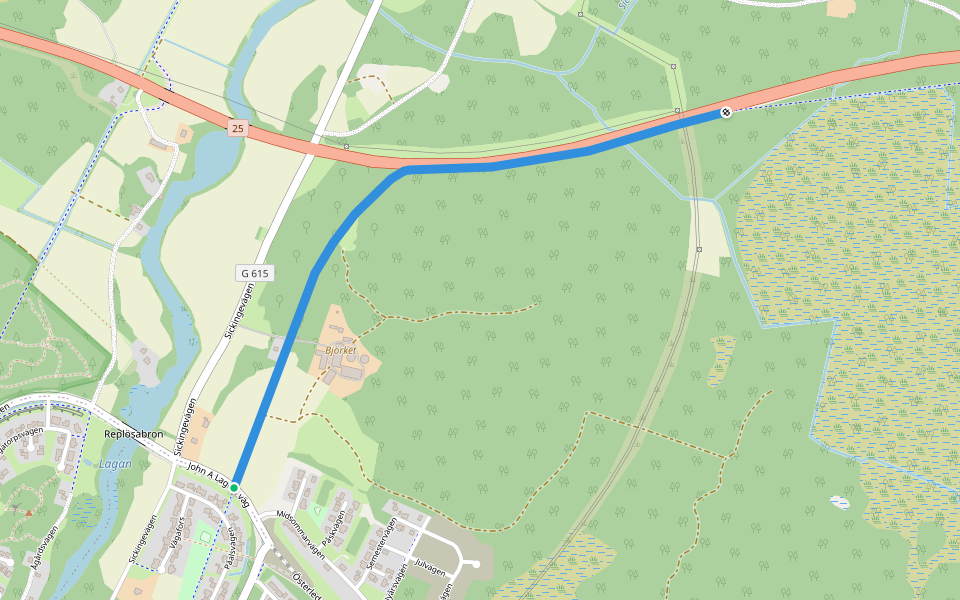 Sallebrovägen walking route map in Ljungby