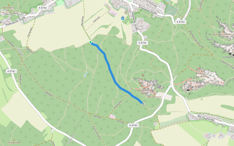 Muselweg walking route map in Gohrisch