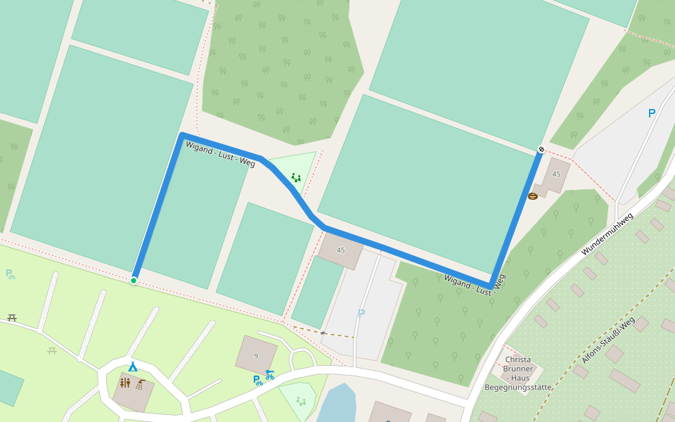 Wigand - Lüst - Weg walking route map in Straubing