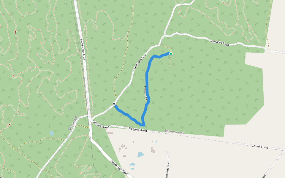 Pete's Track walking route map in Barkers Creek