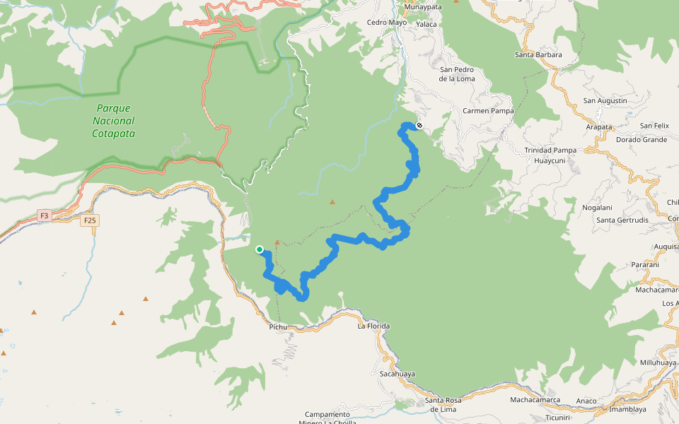 Eco-Via walking route map in Velo de la Novia