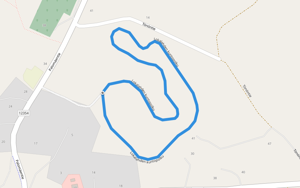 Lokalahden kuntopolku walking route map in Lokalahti