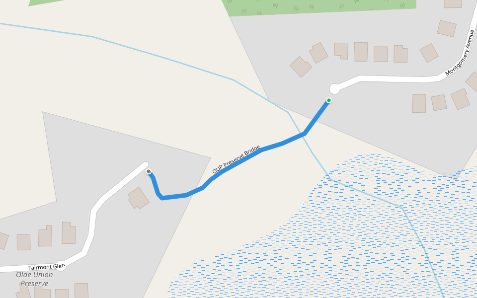 OUP Preserve Bridge walking route map in Alpharetta