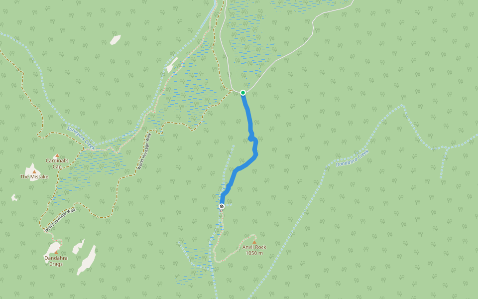 Anvil Rock Walk walking route map in Gibraltar Range