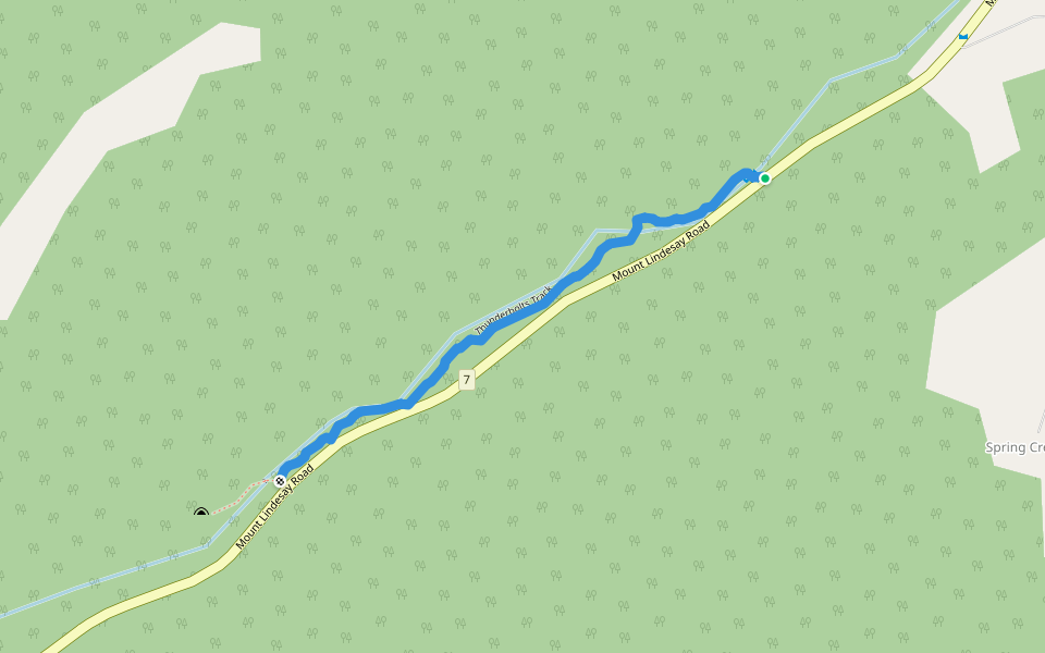 Thunderbolts Track walking route map in Tenterfield