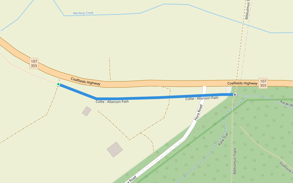 Collie - Allanson Path walking route map in Allanson