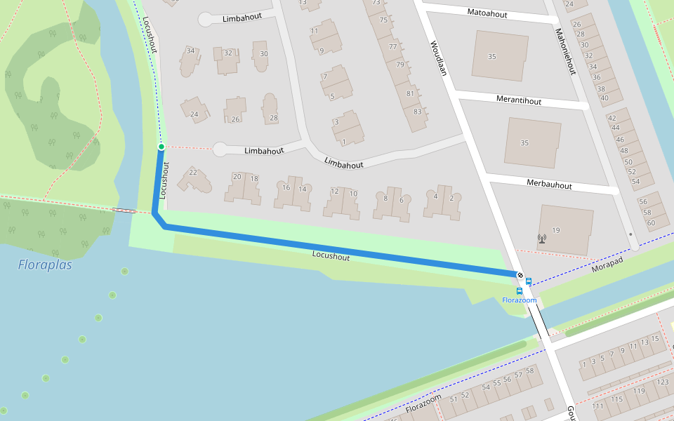 Locushout walking route map in Zoetermeer