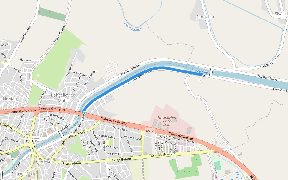 Yürüyüş yolu walking route map in Terme