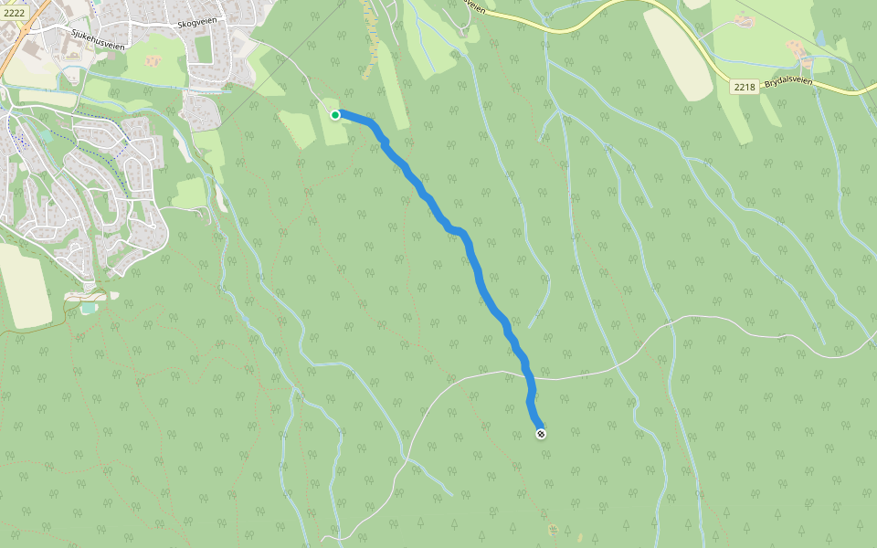 Østrabbveien walking route map in Tynset