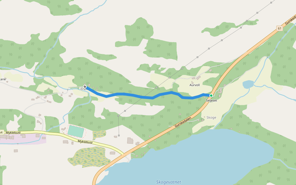 Gåtene walking route map in Leikong