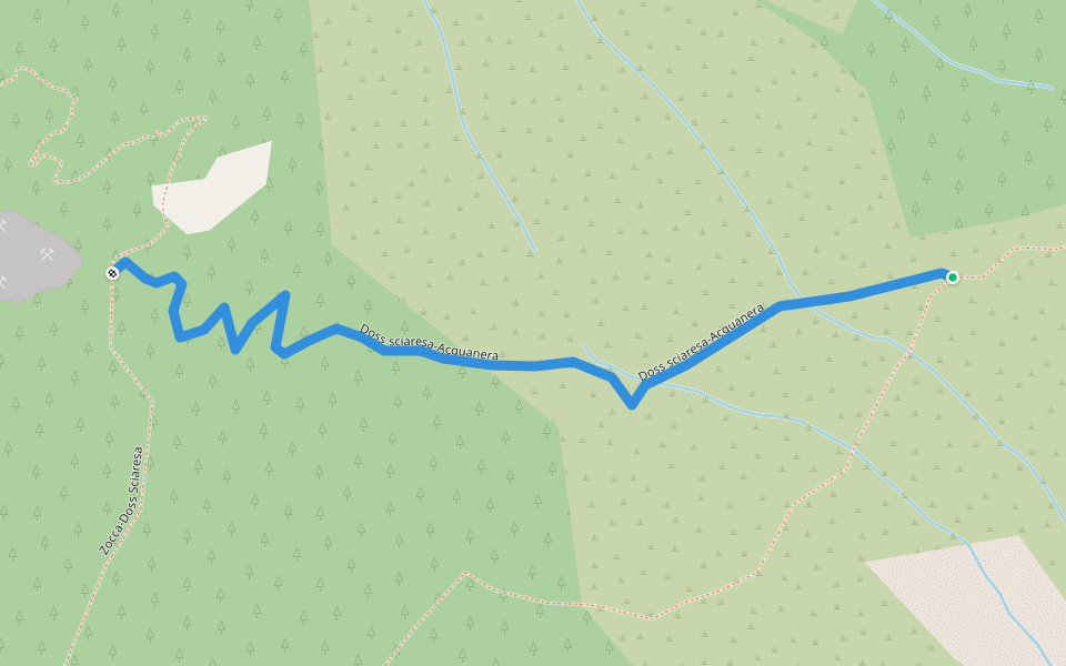 Doss sciaresa-Acquanera walking route map in Lanzada