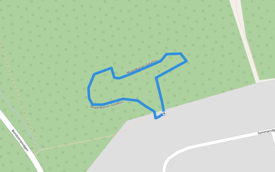 Mopedbanan Götafors walking route map in Vaggeryd