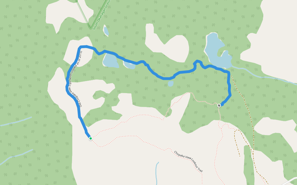 Old Chopaka View Trail North (closed as of 2015) walking route map in Cawston