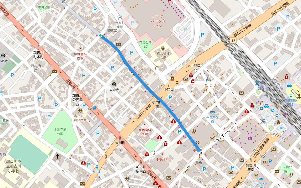 寺家町商店街 walking route map in Kakogawa