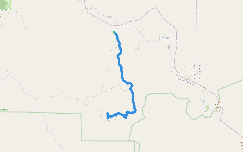 West Cisnero walking route map in Gardner