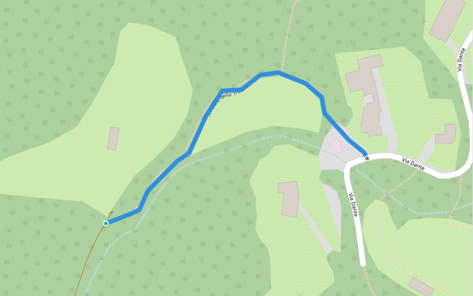Sentiero della Tronca walking route map in Civenna