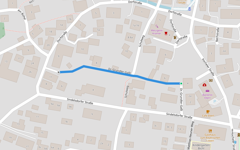 Dr.-Grundler-Gaßl walking route map in Bichl