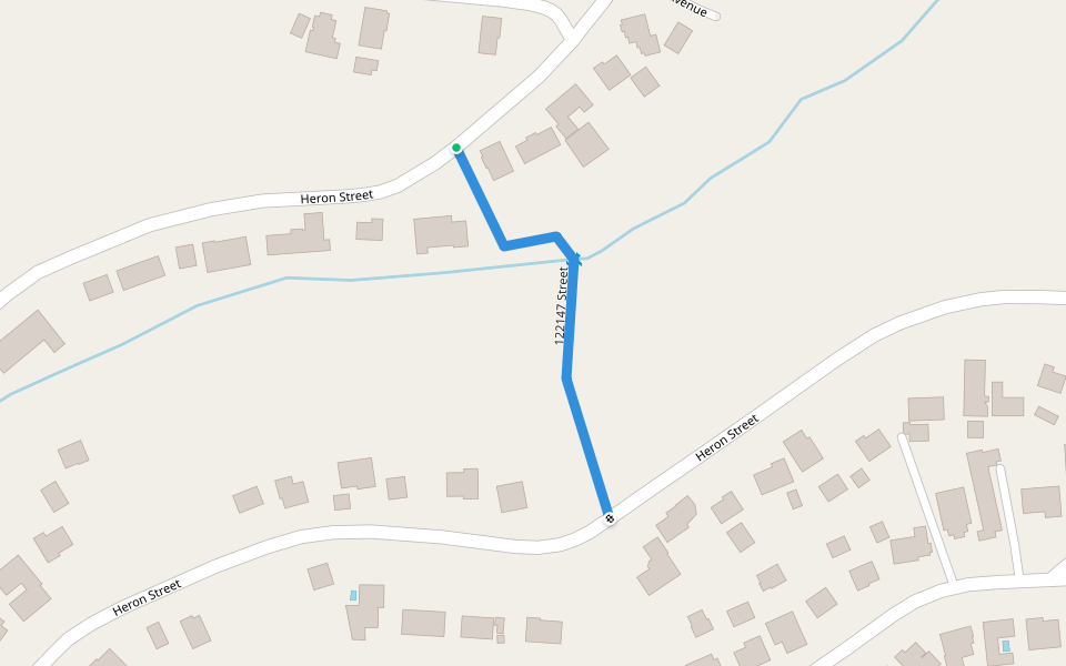 122147 Street walking route map in Queensburgh