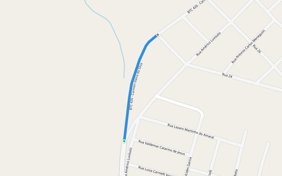 BTC 426 - Carmen Vieira da Silva walking route map in Botucatu