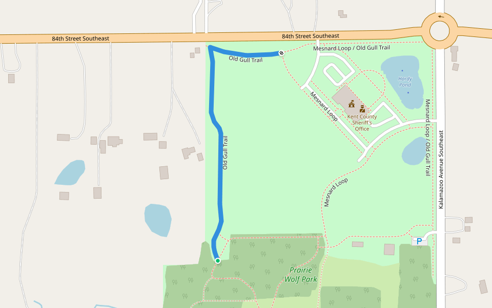 Old Gull Trail walking route map in Byron Center