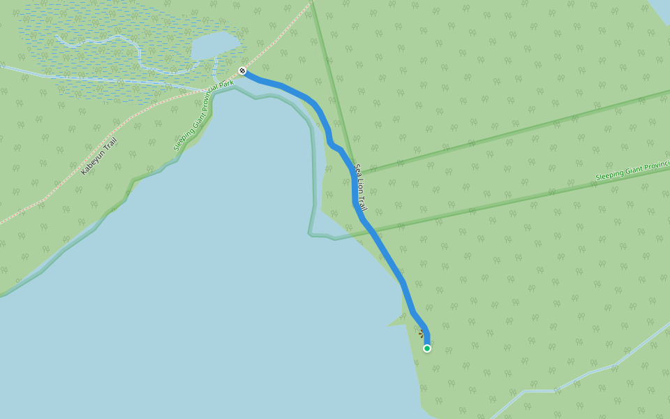 Sea Lion Trail walking route map in Silver Islet