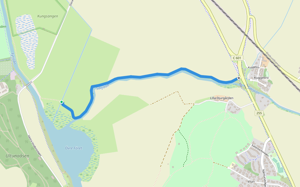 Danmarksvandringen walking route map in Uppsala