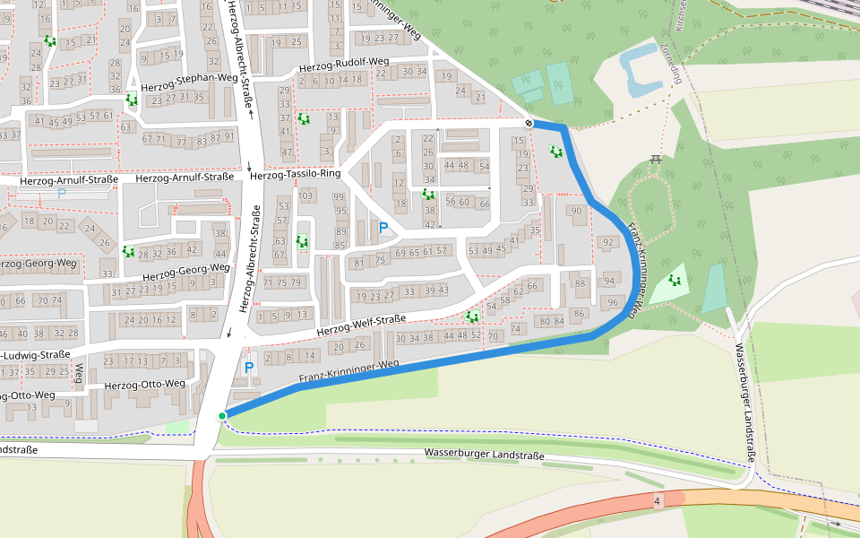 Franz-Krinninger-Weg walking route map in Zorneding