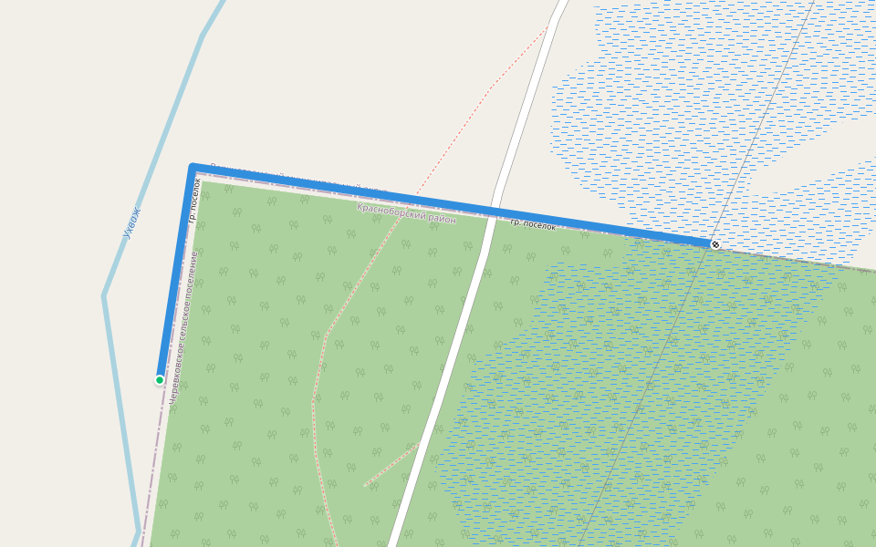 гр. посёлок walking route map in Kamennoe