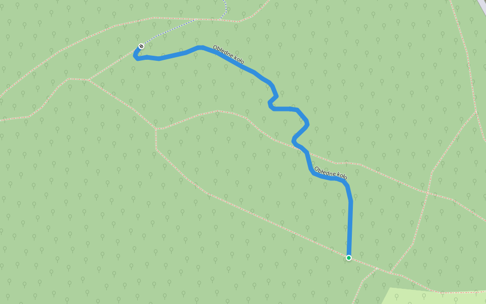 Obłędne koło walking route map in Kraków
