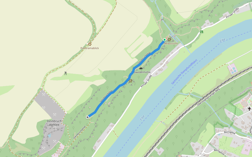Steinbruchpfad walking route map in Stadt Wehlen