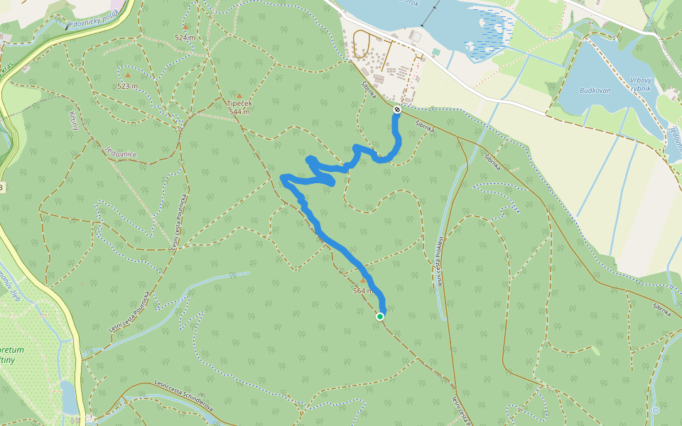 Singletrail Moravský Kras - Paseky walking route map in Jedovnice