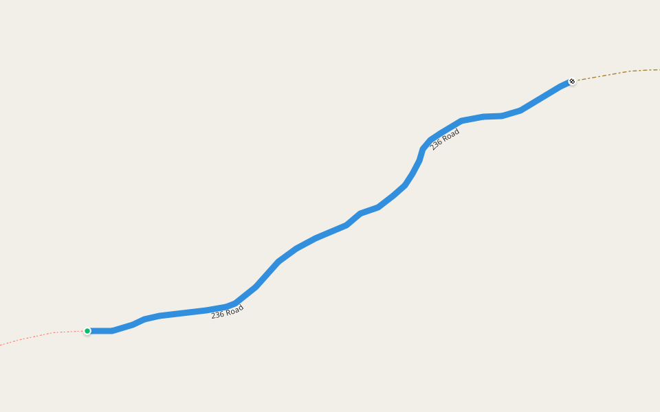 236 Road walking route map in Driggs