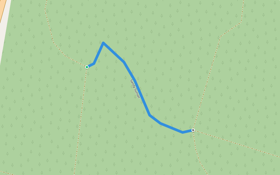 Sandy Sunset walking route map in Chain of Ponds